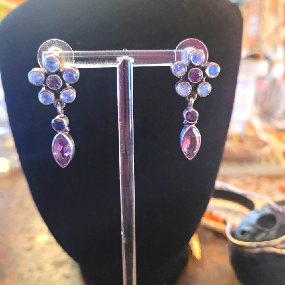 Vintage 925 silver Amethyst earrings